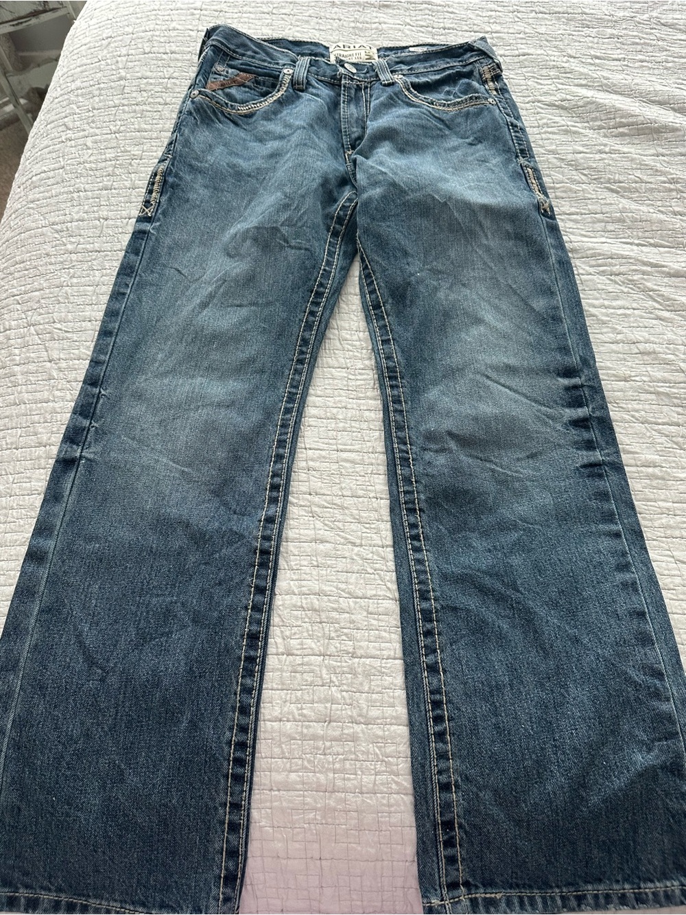 Men's Bootcut Jeans in Dark Blue Denim